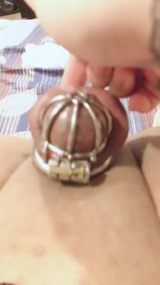 Chastity Cage - cum in chastity cage 3 - ashemaletube.com