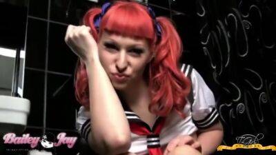 Bailey Jay - Hot Japanese Trans Schoolgirl Stroking Her Massive Tranny Cock - hotmovs.com - Japan