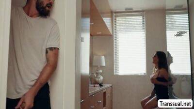 Sofia Sanders - Jerking Trans Stepmom Ass Fucked By Her Stepson In Bathroom - hotmovs.com