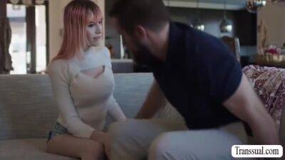 Mimi Oh - Handsome Stepdad Rimjob And Analed Busty Pink Haired Shemale - shemalez.com