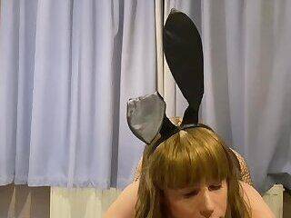 bunny girl hops on her dildo - ashemaletube.com