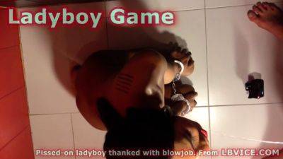 BlowJob - Pissed On Ladyboy Game Gives Blowjob - drtvid.com