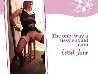 Anal Toy - corset jane rides her dildo and cums - ashemaletube.com